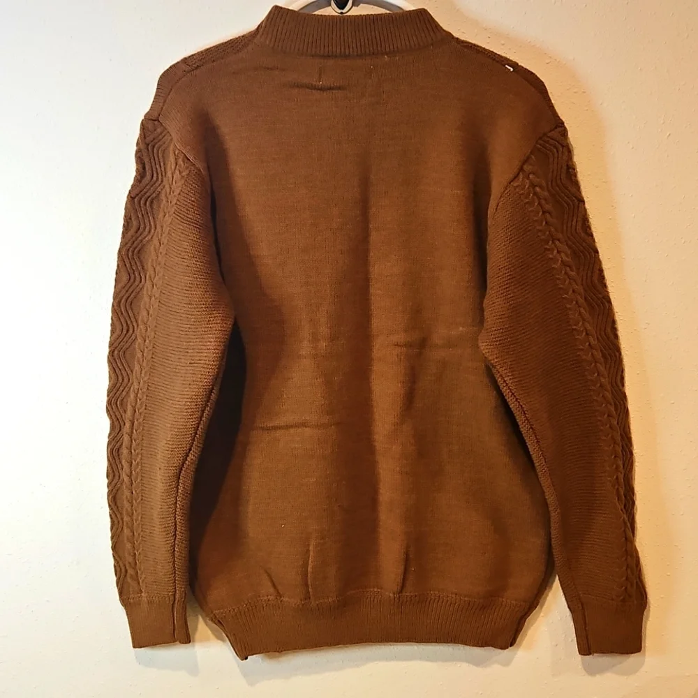 DESSO born to be free heavy knit high neck sweater sz.XL wool blend cable knit